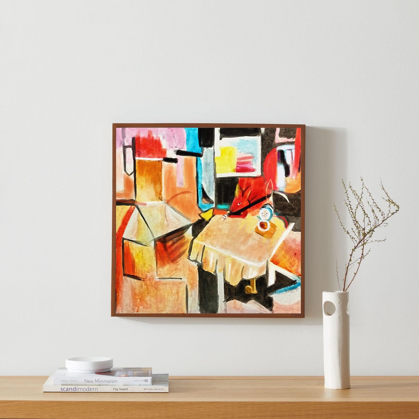 Colorful Abstract Cubist Wall Art – Modern Canvas Painting