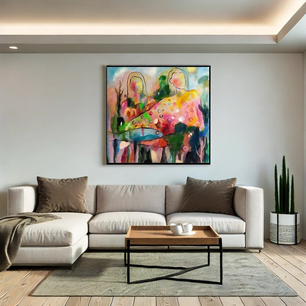 Colorful Abstract Watercolor Wall Art – Modern Canvas