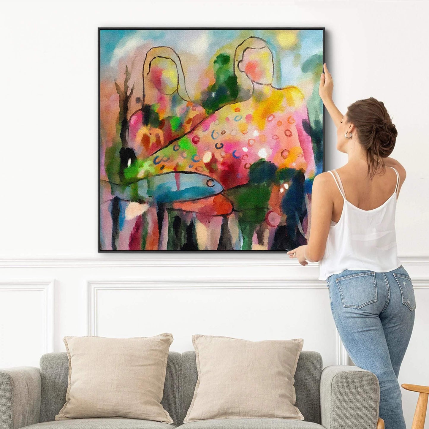 Colorful Abstract Watercolor Wall Art – Modern Canvas