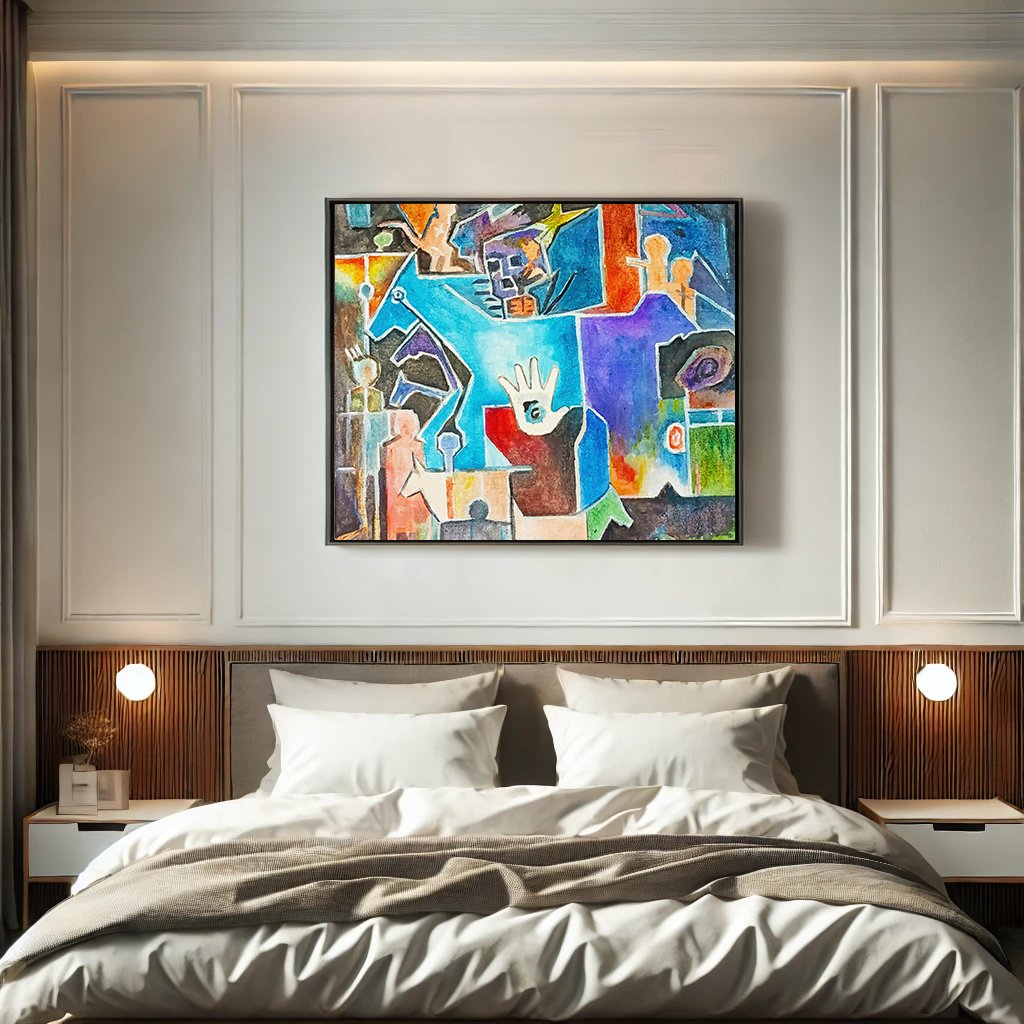 Echoes of Humanity Abstract Wall Art – Geometric Modern Canvas Painting