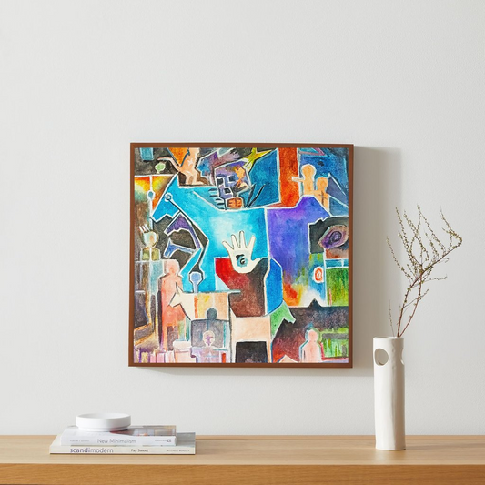 Echoes of Humanity Abstract Wall Art – Geometric Modern Canvas Painting